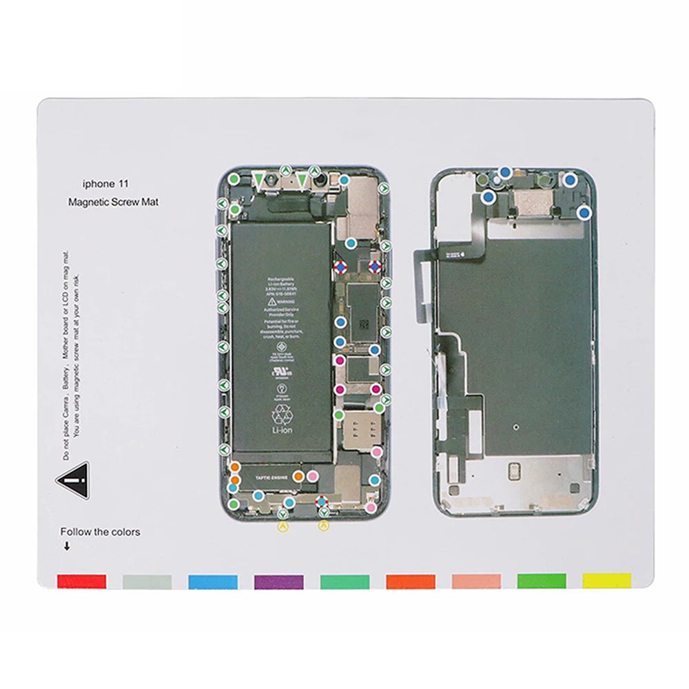 Magnetic Screw Mat for iPhone 11 Work Pad Phone Repairing Tool Mat Magnetic Screw Mat for iPhone 11 Work Pad Phone Repairing Tool Mat